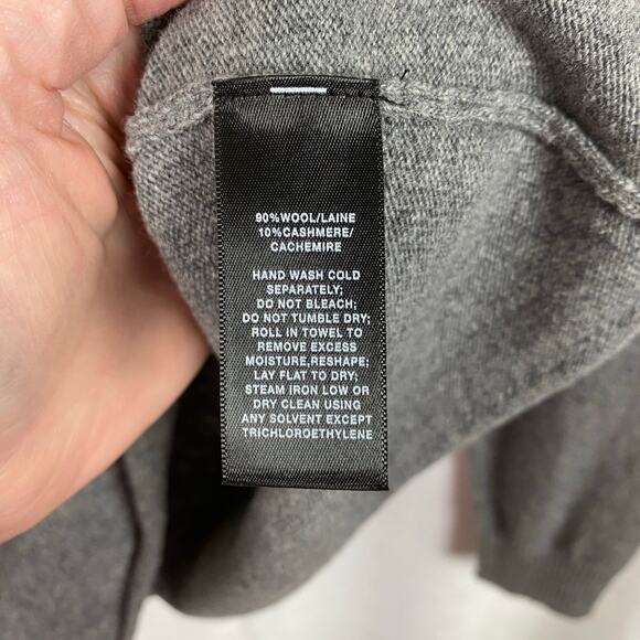 Lafayette 148 Gray Turtleneck Long Sleeve Wool&Cashmere Sweater Sz.L - Picture 9 of 9